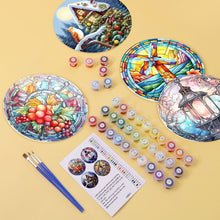 Load image into Gallery viewer, Paint by numbers 20cm Placemats (4 pieces) - Holiday and Nature