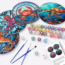 Load image into Gallery viewer, Paint by numbers 20cm Placemats (4 pieces) - Ocean Creatures