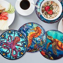 Load image into Gallery viewer, Paint by numbers 20cm Placemats (4 pieces) - Ocean Creatures