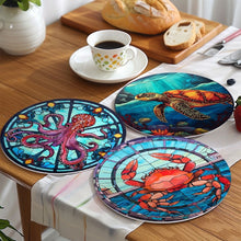Load image into Gallery viewer, Paint by numbers 20cm Placemats (4 pieces) - Ocean Creatures