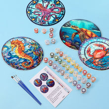 Load image into Gallery viewer, Paint by numbers 20cm Placemats (4 pieces) - Ocean Creatures
