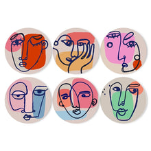 Load image into Gallery viewer, Paint by numbers 20cm Placemats (6 pieces) - Modern Abstract Face
