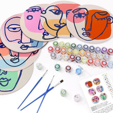 Load image into Gallery viewer, Paint by numbers 20cm Placemats (6 pieces) - Modern Abstract Face
