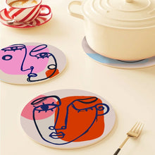 Load image into Gallery viewer, Paint by numbers 20cm Placemats (6 pieces) - Modern Abstract Face