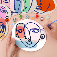 Load image into Gallery viewer, Paint by numbers 20cm Placemats (6 pieces) - Modern Abstract Face