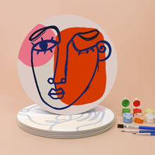 Load image into Gallery viewer, Paint by numbers 20cm Placemats (6 pieces) - Modern Abstract Face