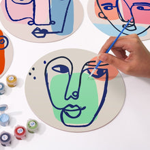 Load image into Gallery viewer, Paint by numbers 20cm Placemats (6 pieces) - Modern Abstract Face