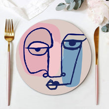 Load image into Gallery viewer, Paint by numbers 20cm Placemats (6 pieces) - Modern Abstract Face