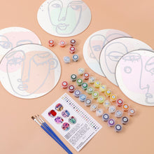 Load image into Gallery viewer, Paint by numbers 20cm Placemats (6 pieces) - Modern Abstract Face