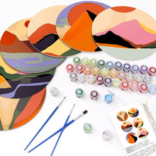 Load image into Gallery viewer, Paint by numbers 20cm Placemats (6 pieces) - Modern Abstract Mountain