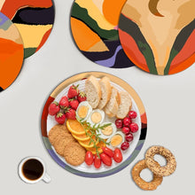 Load image into Gallery viewer, Paint by numbers 20cm Placemats (6 pieces) - Modern Abstract Mountain