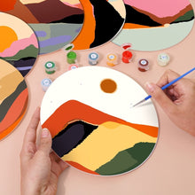 Load image into Gallery viewer, Paint by numbers 20cm Placemats (6 pieces) - Modern Abstract Mountain