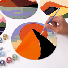 Load image into Gallery viewer, Paint by numbers 20cm Placemats (6 pieces) - Modern Abstract Mountain