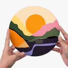 Load image into Gallery viewer, Paint by numbers 20cm Placemats (6 pieces) - Modern Abstract Mountain