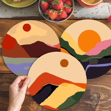 Load image into Gallery viewer, Paint by numbers 20cm Placemats (6 pieces) - Modern Abstract Mountain