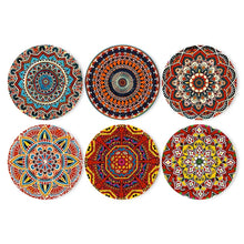 Load image into Gallery viewer, Paint by numbers 20cm Placemats (6 pieces) - Bohemian Mandala Round