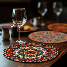 Load image into Gallery viewer, Paint by numbers 20cm Placemats (6 pieces) - Bohemian Mandala Round