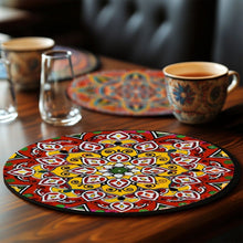 Load image into Gallery viewer, Paint by numbers 20cm Placemats (6 pieces) - Bohemian Mandala Round