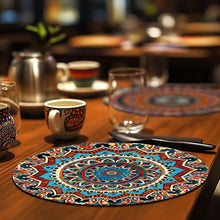 Load image into Gallery viewer, Paint by numbers 20cm Placemats (6 pieces) - Bohemian Mandala Round