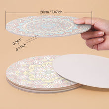 Load image into Gallery viewer, Paint by numbers 20cm Placemats (6 pieces) - Bohemian Mandala Round