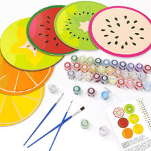 Load image into Gallery viewer, Paint by numbers 20cm Placemats (6 pieces) - Colourful Fruit Slice