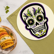 Load image into Gallery viewer, Paint by numbers 20cm Placemats (6 pieces) - Colourful Day of the Dead Skull