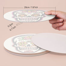 Load image into Gallery viewer, Paint by numbers 20cm Placemats (6 pieces) - Colourful Day of the Dead Skull