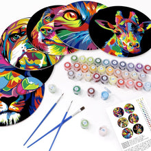 Load image into Gallery viewer, Paint by numbers 20cm Placemats (6 pieces) - Pop Art Animal