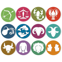 Load image into Gallery viewer, Paint by numbers 20cm Placemats (12 pieces) - Zodiac Signs Series 1