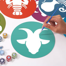 Load image into Gallery viewer, Paint by numbers 20cm Placemats (12 pieces) - Zodiac Signs Series 1