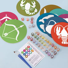 Load image into Gallery viewer, Paint by numbers 20cm Placemats (12 pieces) - Zodiac Signs Series 1