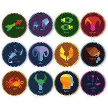 Load image into Gallery viewer, Paint by numbers 20cm Placemats (12 pieces) - Zodiac Signs Series 3