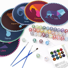 Load image into Gallery viewer, Paint by numbers 20cm Placemats (12 pieces) - Zodiac Signs Series 3