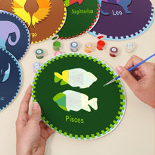 Load image into Gallery viewer, Paint by numbers 20cm Placemats (12 pieces) - Zodiac Signs Series 3