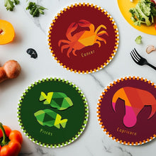 Load image into Gallery viewer, Paint by numbers 20cm Placemats (12 pieces) - Zodiac Signs Series 3