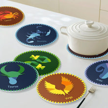 Load image into Gallery viewer, Paint by numbers 20cm Placemats (12 pieces) - Zodiac Signs Series 3