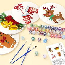 Load image into Gallery viewer, Paint by numbers 20cm Placemats (4 pieces) - Christmas Theme 1
