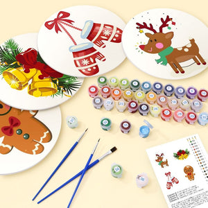 Paint by numbers 20cm Placemats (4 pieces) - Christmas Theme 1