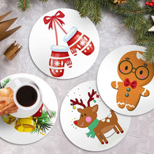 Load image into Gallery viewer, Paint by numbers 20cm Placemats (4 pieces) - Christmas Theme 1