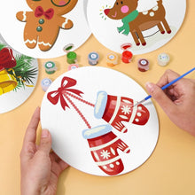 Load image into Gallery viewer, Paint by numbers 20cm Placemats (4 pieces) - Christmas Theme 1