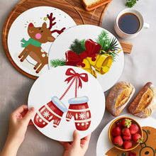 Load image into Gallery viewer, Paint by numbers 20cm Placemats (4 pieces) - Christmas Theme 1