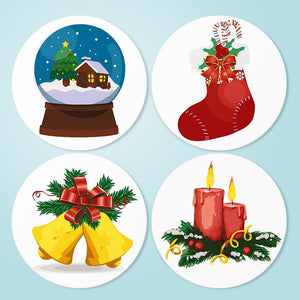 Paint by numbers 20cm Placemats (4 pieces) - Christmas Theme 2 Figured'Art