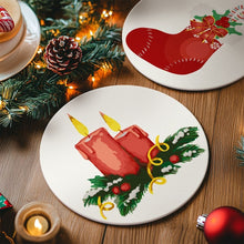 Load image into Gallery viewer, Paint by numbers 20cm Placemats (4 pieces) - Christmas Theme 2