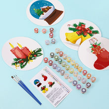 Load image into Gallery viewer, Paint by numbers 20cm Placemats (4 pieces) - Christmas Theme 2