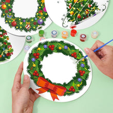 Load image into Gallery viewer, Paint by numbers 20cm Placemats (4 pieces) - Christmas Wreath