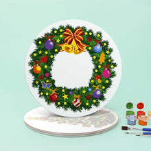 Load image into Gallery viewer, Paint by numbers 20cm Placemats (4 pieces) - Christmas Wreath
