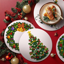 Load image into Gallery viewer, Paint by numbers 20cm Placemats (4 pieces) - Christmas Wreath