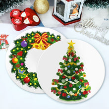 Load image into Gallery viewer, Paint by numbers 20cm Placemats (4 pieces) - Christmas Wreath