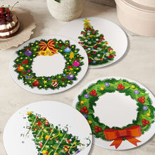 Load image into Gallery viewer, Paint by numbers 20cm Placemats (4 pieces) - Christmas Wreath