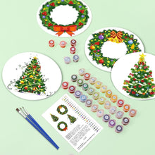 Load image into Gallery viewer, Paint by numbers 20cm Placemats (4 pieces) - Christmas Wreath